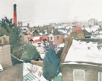 Snowy rooftops, Edinburgh