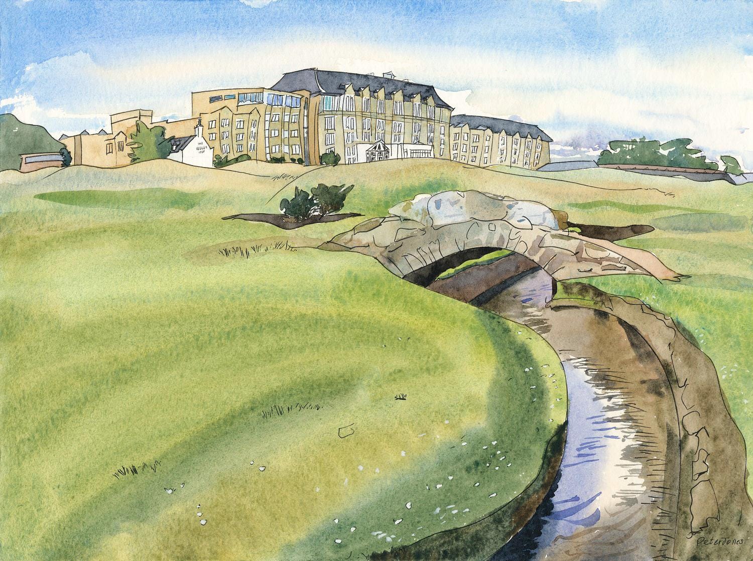 The Old Course Hotel & Swilcan Bridge, St Andrews - Etsy Canada