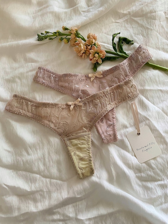 Sheer Embroidered Panties, Sexy Thong Maidenform, Gift Box Panty,  Bachelorette Panties, Boudoir Lingerie for Bridesmaid Proposal Gift -   Hong Kong