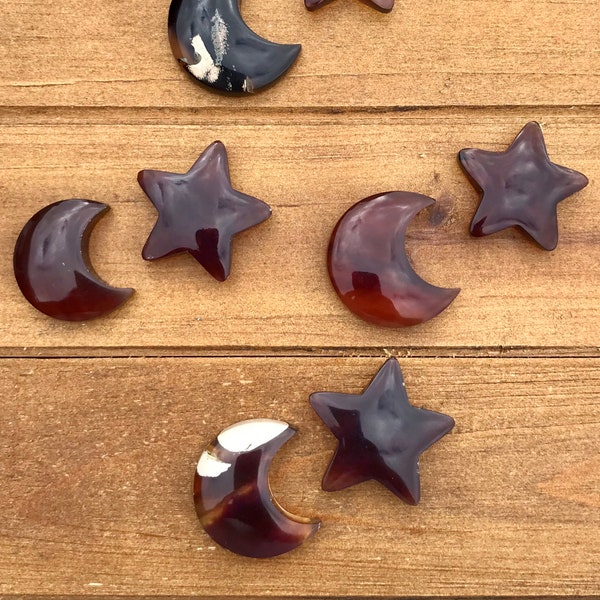 Amber Moon or Star for Warmth and Protection Indonesian Amber