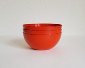 Vintage Kaj Franck Finel Arabia Enamelware Bowls Three Flame Red Enamel Bowls