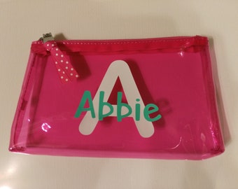 Personalized Zipper Make Up Case, Travel, Purse, and Diaper Bag Organizing Pouch, Bridesmaid Gift, Tween Teen Gift, Spa Party Favor