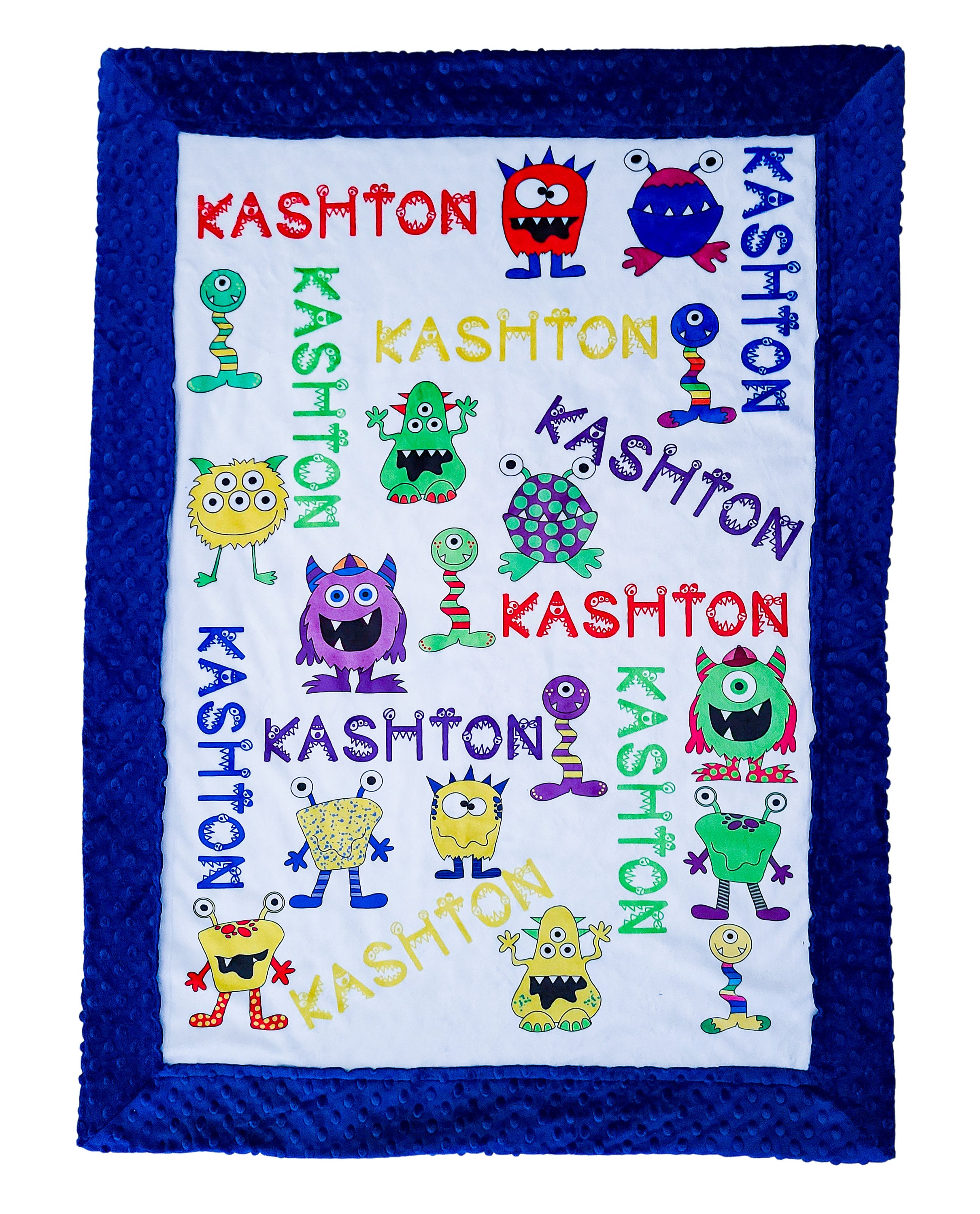 Personalized Silly Monster Baby Blanket Minky Crib Blanket Etsy