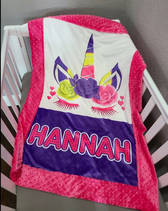 Personalized Unicorn Baby Blanket Custom Crib Blanket Baby Etsy