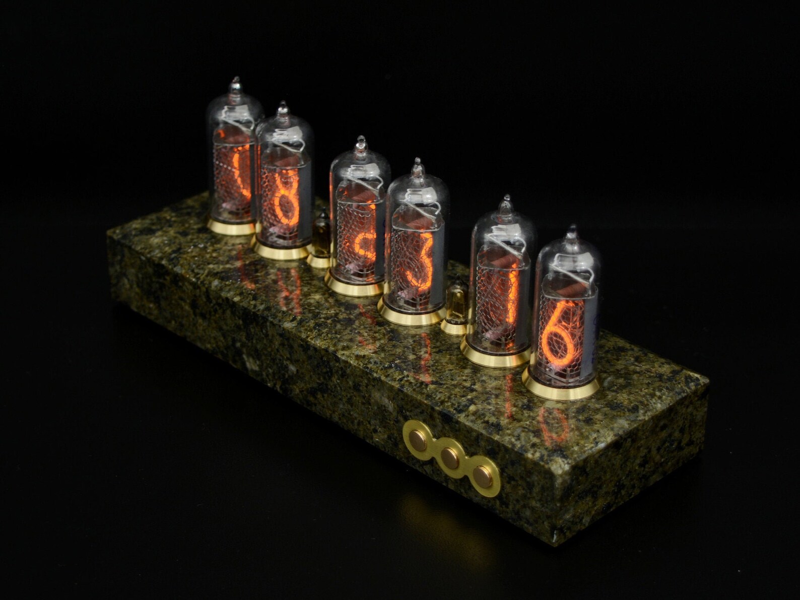 Nixie Tube Clock IN14 Granite Dark Green Etsy