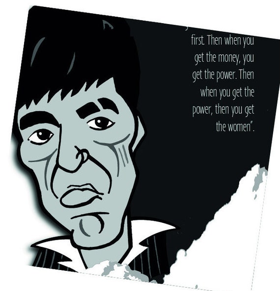 Scareface Poster American Crime Film Quote Poster Man Cuban Refugee Picture
