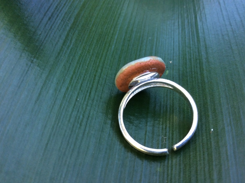 Adjustable Ceramic Ring Tidal Pool Sterling Silver