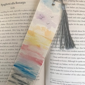 Watercolour bookmark - Abstract seascape - Multi-coloured - Book lovers gift