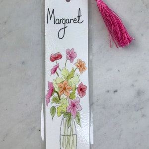 Customised bookmark - Hand painted bookmark to order - Book lovers gift