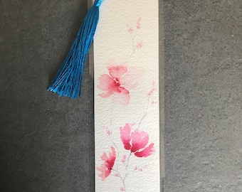 Floral watercolour bookmark - Original hand painted bookmark  - Readers gift