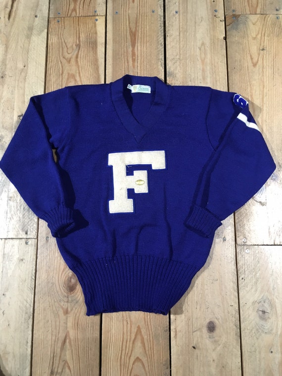 Vintage letterman burean wool sweater usa