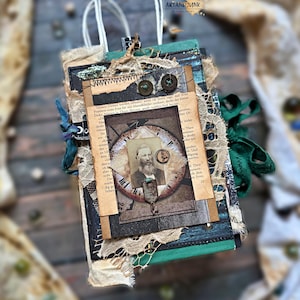 Diario vintage di scarto; Diario di scarto di pagine di vecchi libri; Diario di scarto a strati; Libro d'arte collage; Diario fatto a mano; Libro fatto a mano; Libro vintage