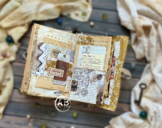 Vintage Junk Journal Fabric Junk Journal Vintage Handmade Book Etsy