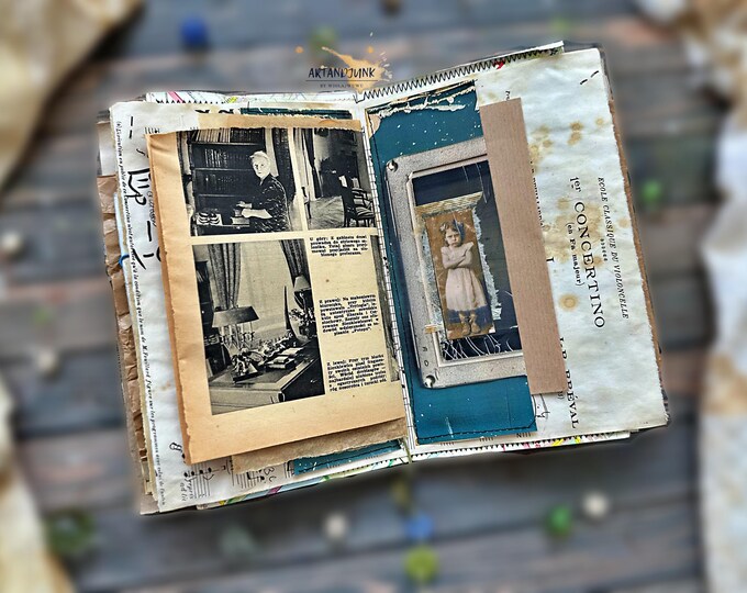 Handmade Junk Journal; Old Book Pages Journal; Vintage Journal; Vintage ...