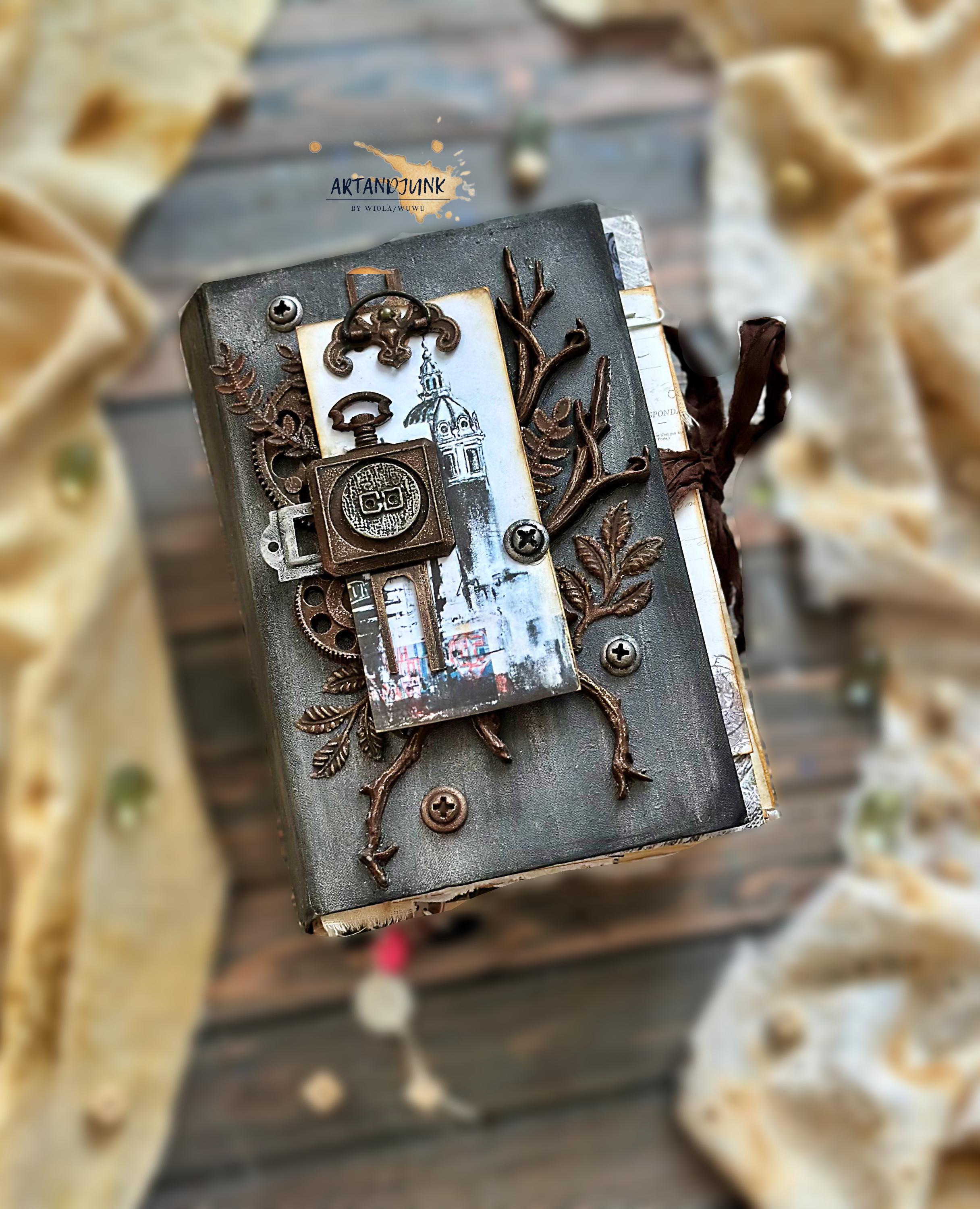 Mixed Media Cover Journal; Vintage Junk Journal; Old Book Pages Junk Journal; Art Book; Handmade Journal; Handmade Book; Vintage Book