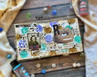 Small Art Journal; Tiny Artists Book; Collage; Collage Art; Mixed Media Art Journal; Art Book; Art As Gift; Mixed Media Art Book