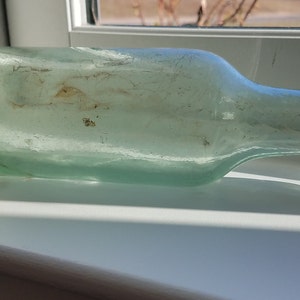Round bottom/ Cucumber Bottle Vintage Glass Bottle