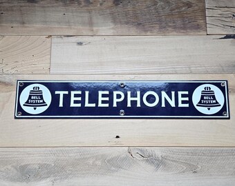 Vintage Bell System Telephone Porcelain Sign