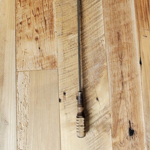 Vintage Wooden Handle Long Shaft Flathead Screwdriver