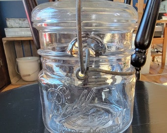 Clear Glass Pint Ball Mason Jar Wire Bail Closure Glass Lid