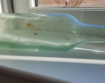 Round bottom/ Cucumber Bottle Vintage Glass Bottle