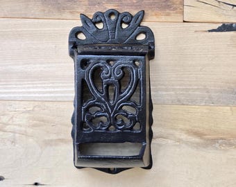 Vintage Cast Iron Match Box Holder