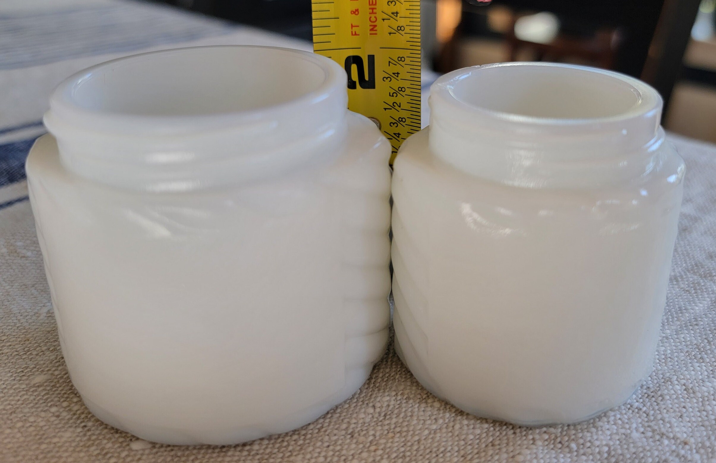 Pair of Woodbury Milk Glass Jars Etsy