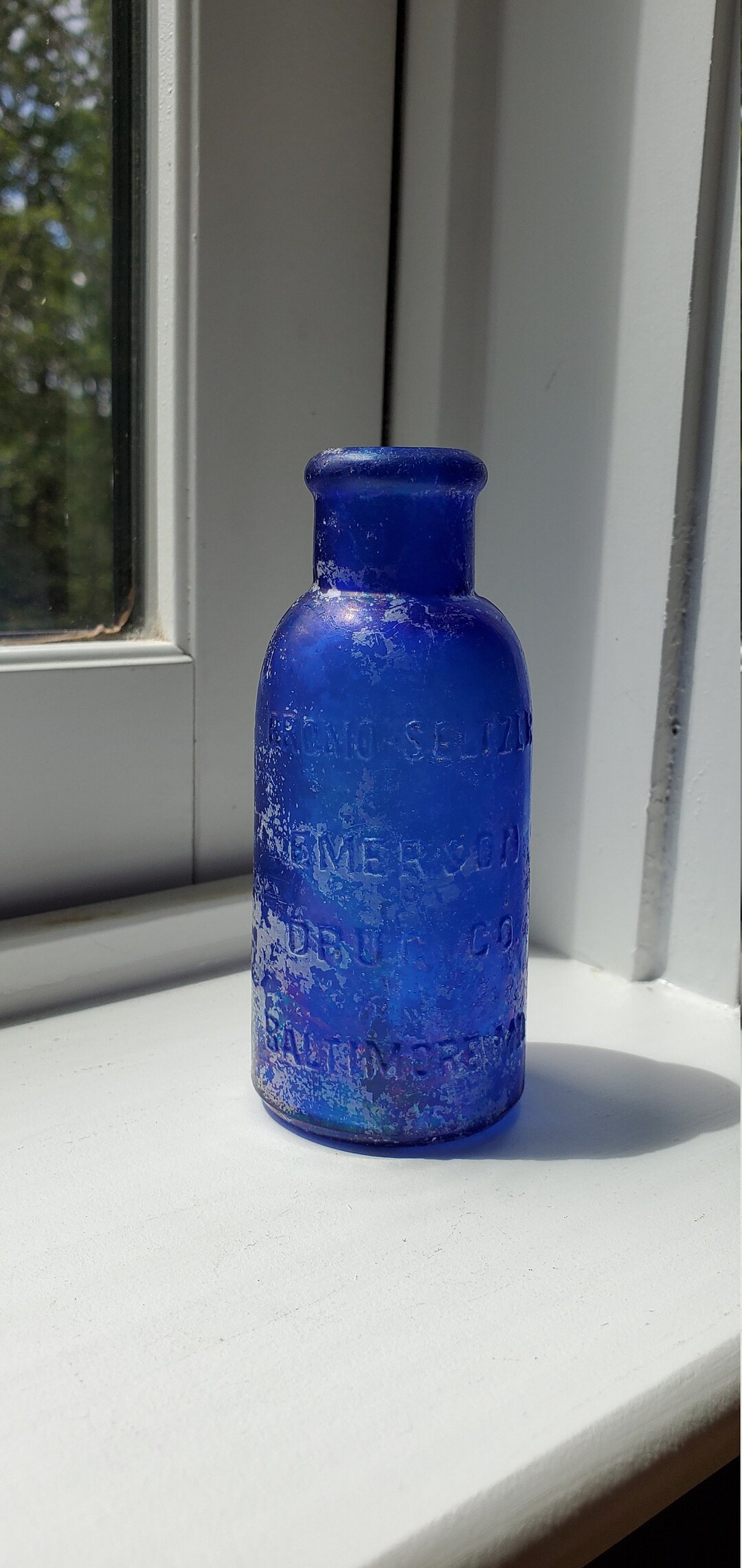 Cobalt Blue Bromoseltzer Glass Bottle Etsy