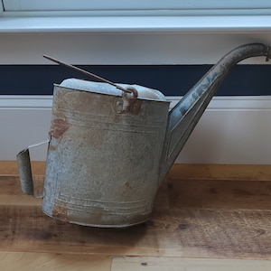 Vintage Large Galvanized Steel Watering Can
