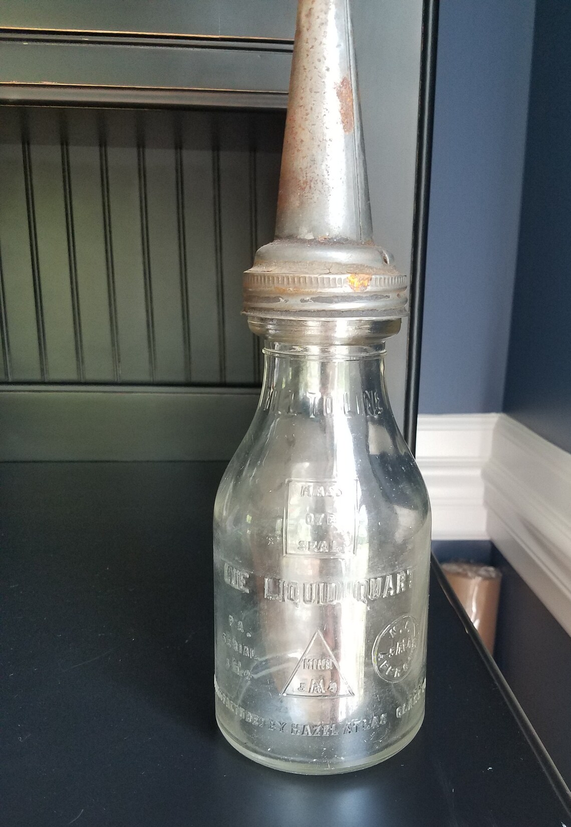 Vintage Oil Bottle Manufactured by Hazel Atlas Etsy