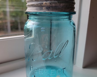 Pint Aqua Glass Ball Perfect Mason Jar