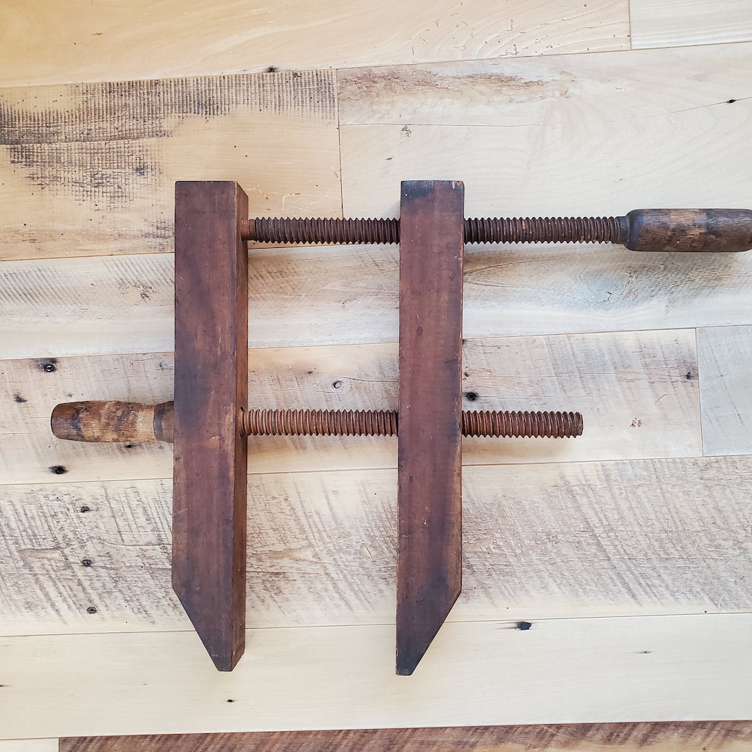 Antique Wooden Screw Clamp/vise Etsy
