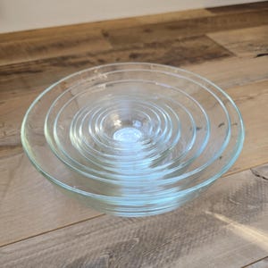 Full Set Vintage Duralex 9 Piece Nesting Bowl Set Light Green Glass
