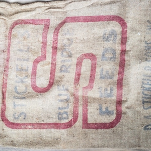 Burlap Feed Bag- Stickells Blue Ridge Feeds