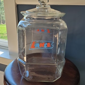 Vintage Lance Cracker Company Countertop Jar with Lid