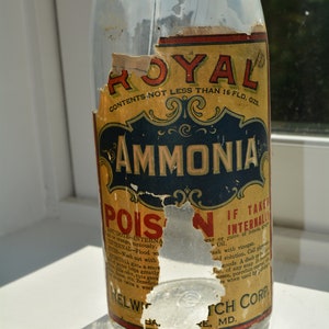 Vintage Royal Ammonia Glass Bottle