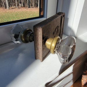 Clear 8 Edged/ Octagon Glass Doorknob Set with Mortis Lock