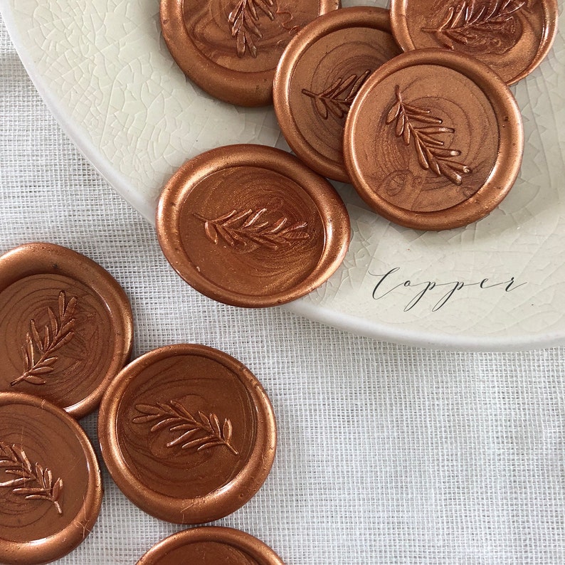Self adhesive wax seal foliage leaf wax seals wedding etsy