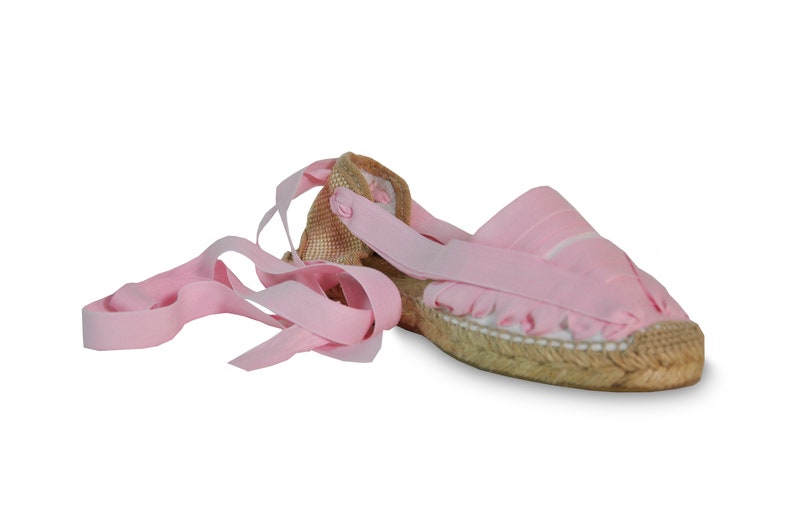 pink lace up espadrilles