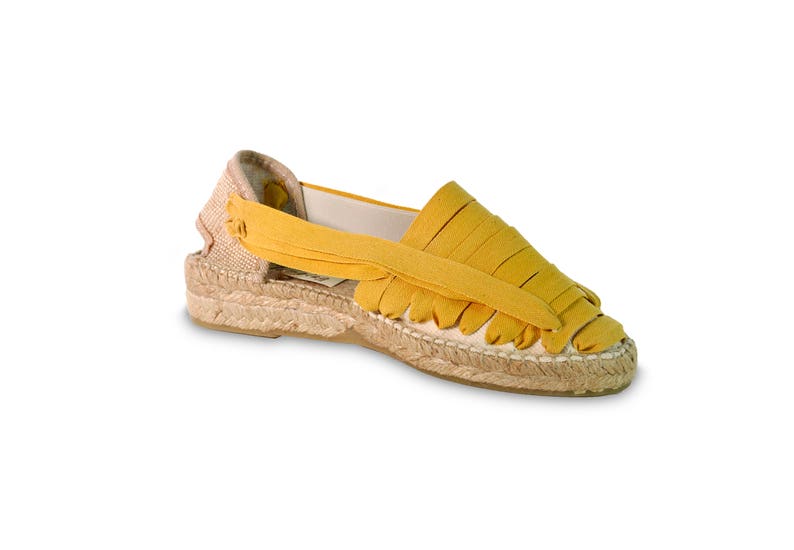 yellow lace up wedges