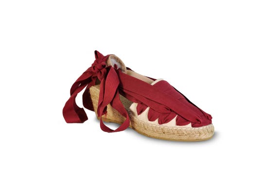 red wedge espadrilles