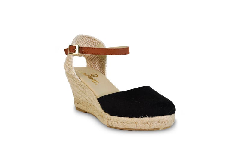black heeled espadrilles