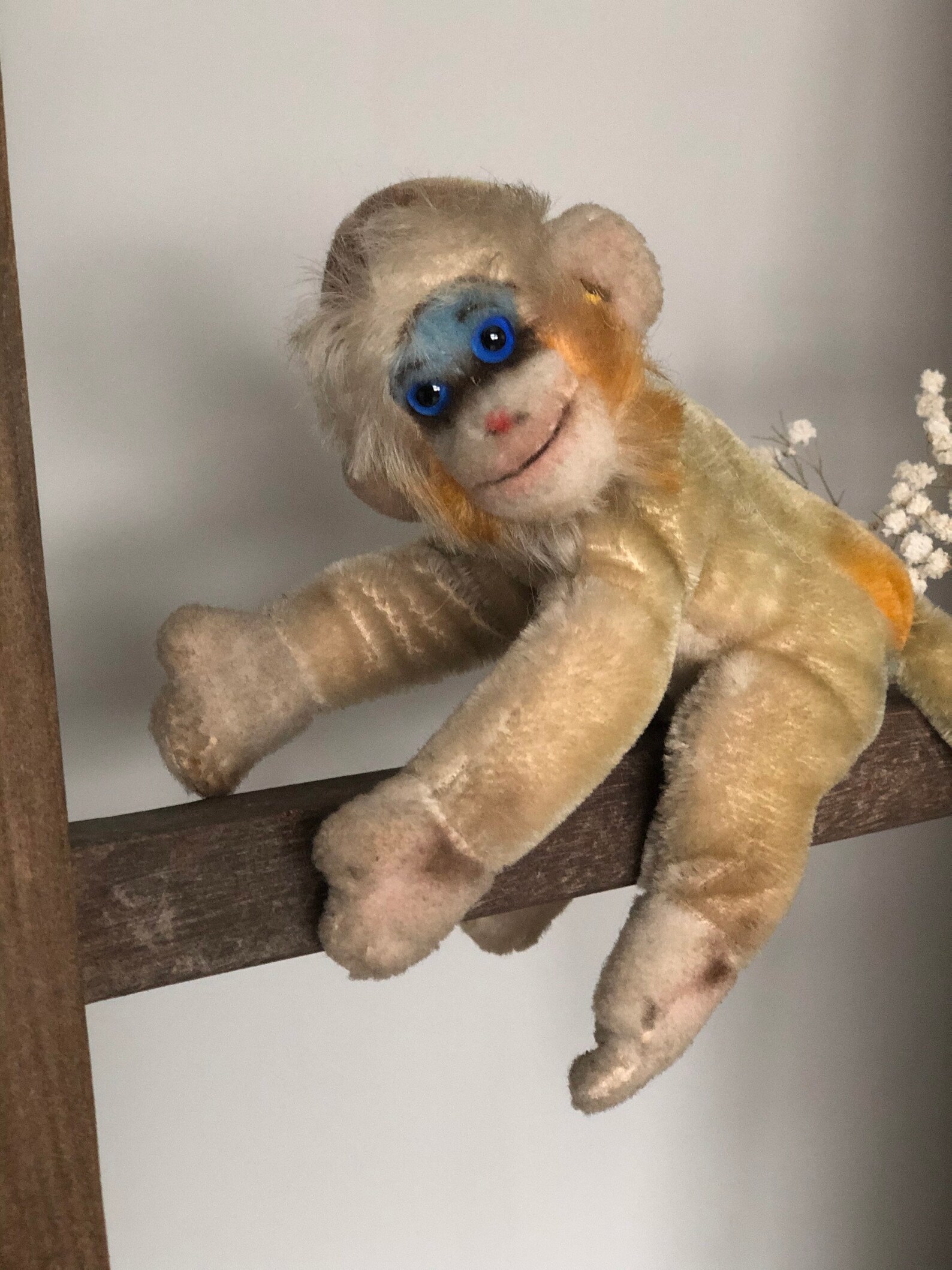 Vintage Steiff Mungo the monkey mohair monkey SMALL size. | Etsy