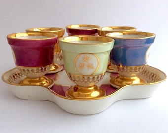 Vintage French SFP Egg Cups and Serving Tray FREE SHIPPING