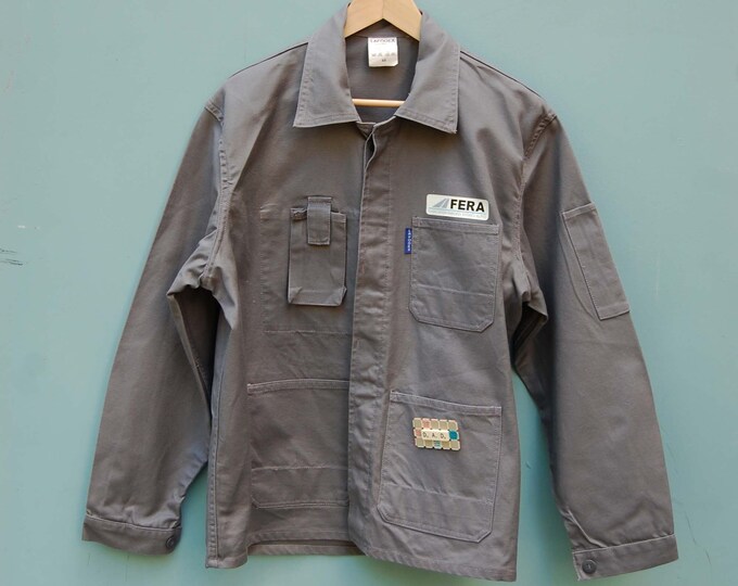 Grey Chore Jacket French Work Jacket for Men Size Etsy