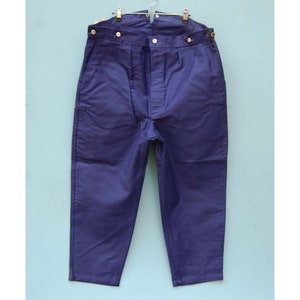 Beautiful, Deadstock, Demi Hussard Blue Moleskine Trousers, very big.