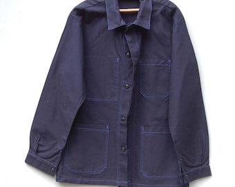 Blue French Work Jacket for Men Size Medium/ Large