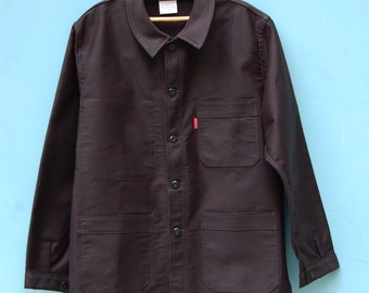 Black French Moleskine Work Jacket Size Medium
