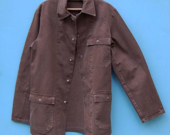 Bashed Up Brown French Work Jacket, Size Medium