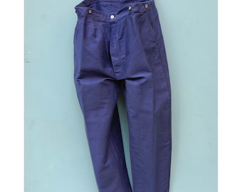 Pantalon bleu Moleskine Hussard Deadstock, très grand